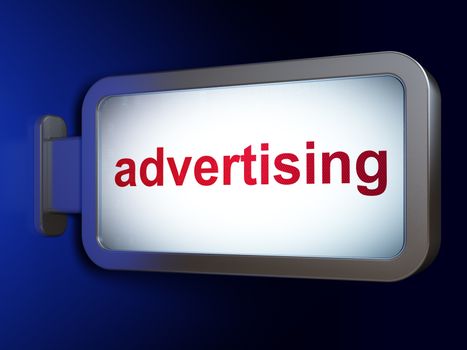 Advertising concept: Advertising on advertising billboard background, 3d render