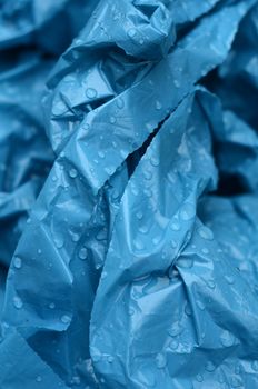 Abstract Background Texture Of Wet Blue Plastic Sheeting
