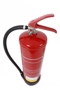 top view of fire extinguisher isolated on white