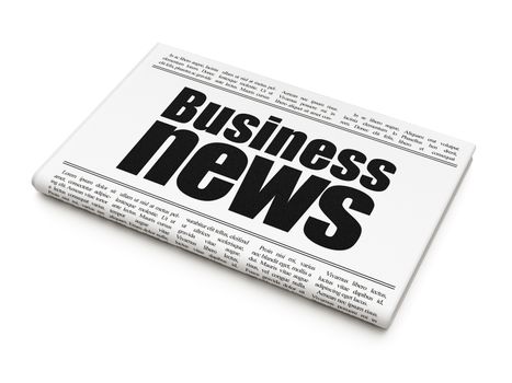 News news concept: newspaper headline Business News on White background, 3d render