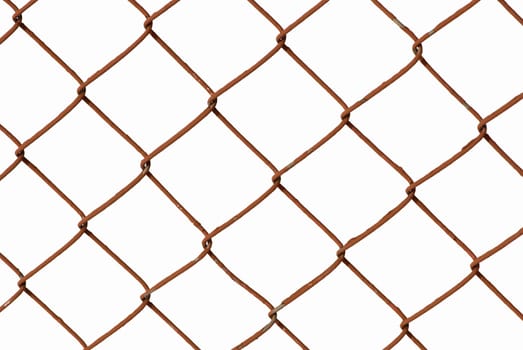 Wire fence isolated on white for background