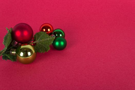 Christmas tree ornament on red background