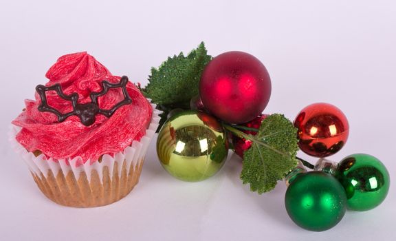 Christmas tree ornament and cupcake