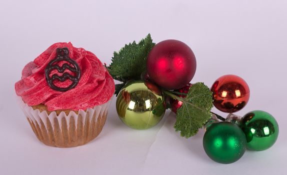 Christmas tree ornament and cupcake