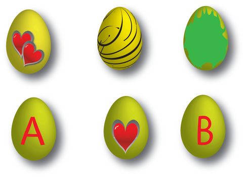 drawing of easter eggs in different colors

