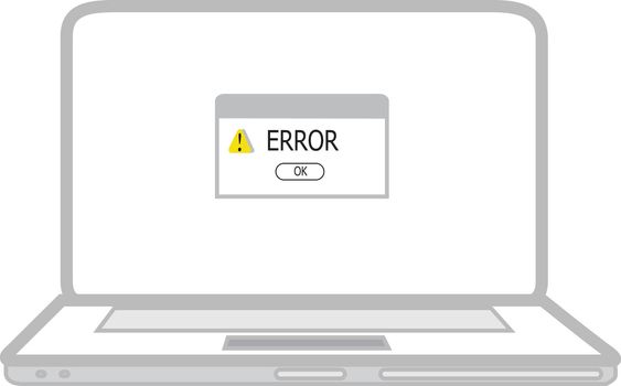 protection error window on laptop