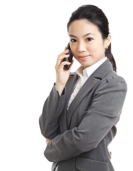 asian business woman using mobile phone