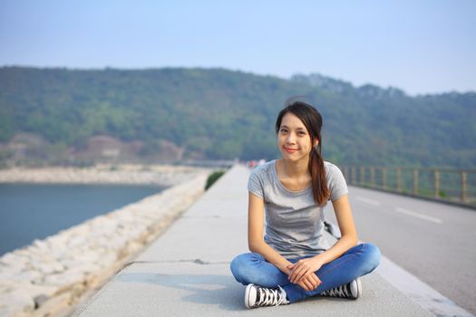 Sporty girl at outdoor