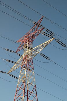 Electricity Pole over a Blue Sky in Spain