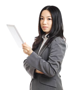 Asian business woman with tablet