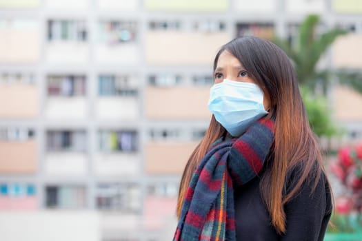 Asian woman with face mask at outdoor