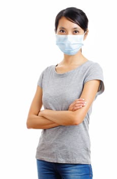 Asian woman wearing face mask