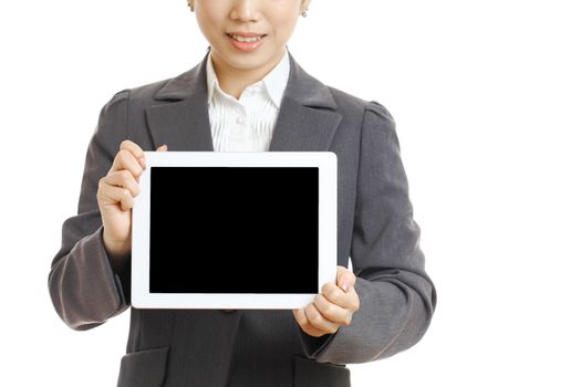 asian business woman hold tablet