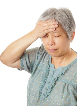 Asian old woman got headache