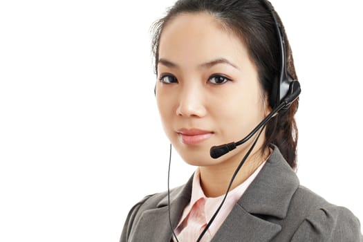 Asian business woman with headset