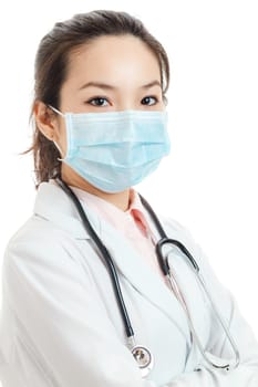 Asian female doctor with face mask