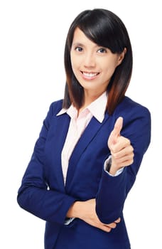 Asian business woman with thumb up