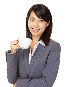 Asian business woman with cup