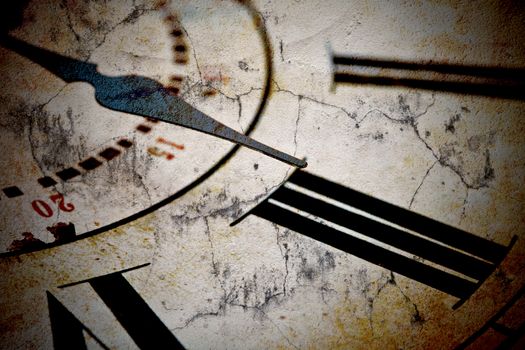 detail of an old clock, concept of time