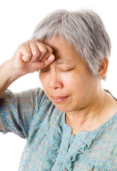 Mature asian woman feel headache