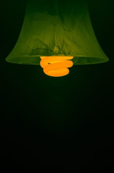 An image of light buln on black background