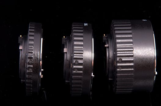 An image of macro lens isolated on black