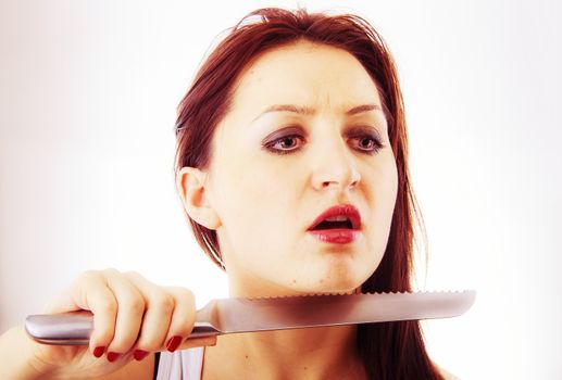 An image of woman going to suicide
