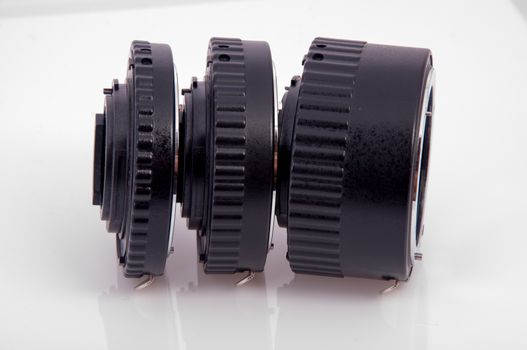 An image of macro lens isolated on black