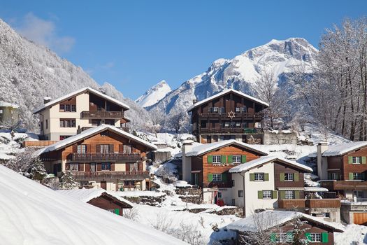 Winter in the swiss alps, Switzerland