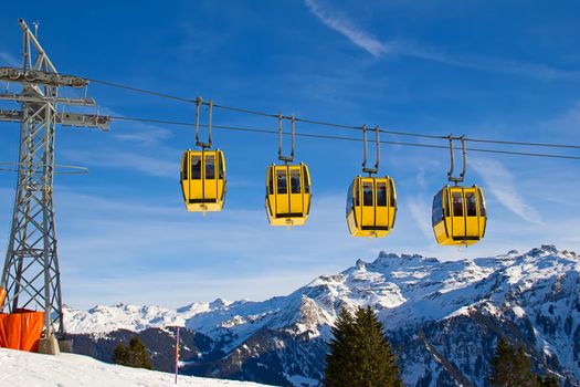 Winter in the swiss alps (Braunwald, Glarus, Switzerland)