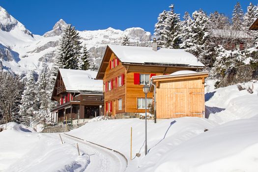 Winter in the swiss alps, Switzerland