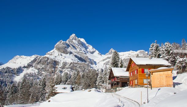 Winter in the swiss alps, Switzerland