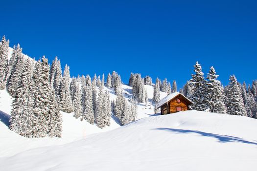 Winter in the swiss alps, Switzerland