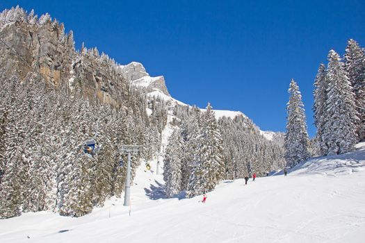 Winter in the swiss alps, Switzerland