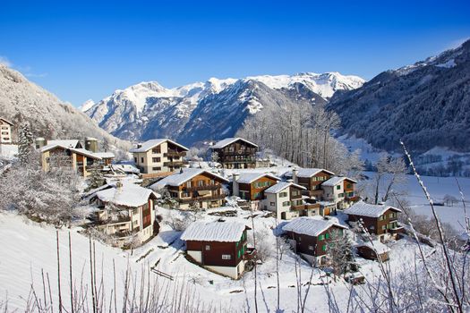 Winter in the swiss alps, Switzerland