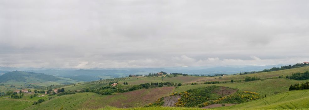 Panoramic view of scenic Tuscany landscape, Italy