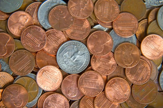 Pile of the US coins