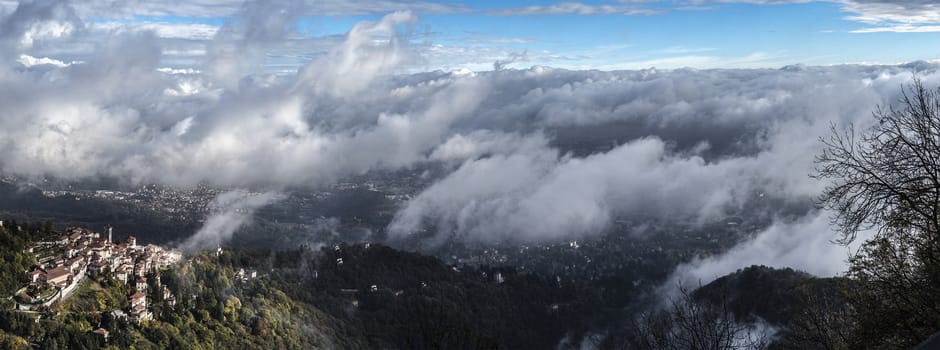 Sacro Monte di Varese, panorama from the mountain Campo dei Fiori