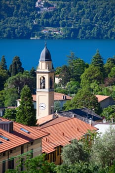 Panoramic view of Cernobbio town (Como lake, Italy)