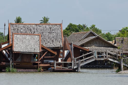 Wood home style Thai at near river