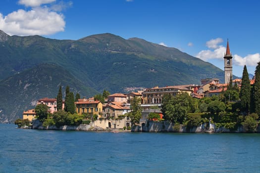 Panoramic view of Cernobbio town (Como lake, Italy)