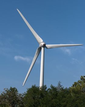 large wind turbine installed in the open countryside