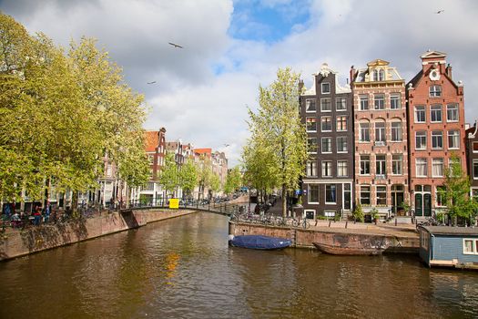 Traditional houses of the Amsterdam, Netherlands