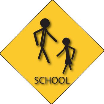 sign for school children in black and yellow