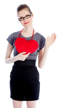 Attractive caucasian business woman in her 30 isolated on a white background