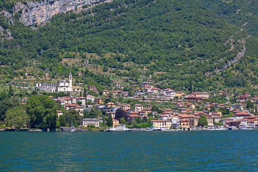 Panoramic view of Tremezzo town (Como lake, Italy)