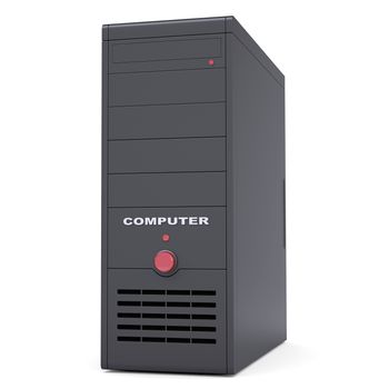 A computer system. Isolated render on a white background
