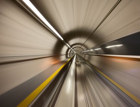 Going trough the underground tunnel (Zurich airport)