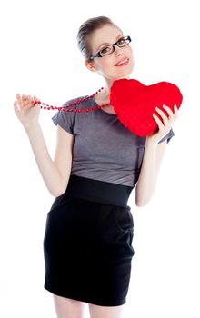 Attractive caucasian business woman in her 30 isolated on a white background