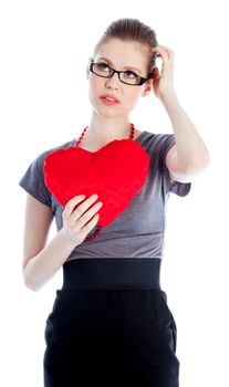 Attractive caucasian business woman in her 30 isolated on a white background